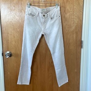 Current Elliott Cream Color Ankle Jeans Cotton Linen blend Slim Legs comfy soft